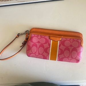 Coach Wristlet- Pink and Orange